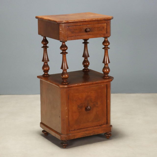 Antique Italian Louis Philippe Walnut Nightstand, 1800s For Sale - Image 10 of 10