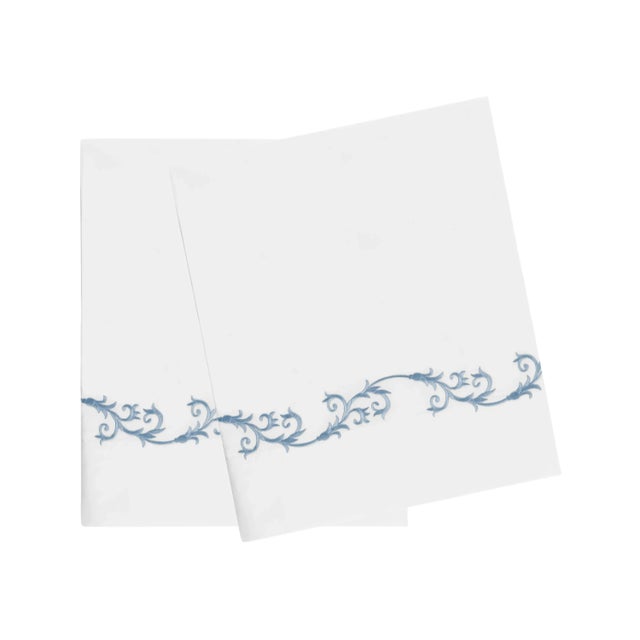 Tuscany King Pillow Cases, Slate Blue