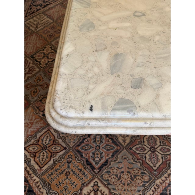 Postmodern Vintage Terrazzo Stone Coffee Table | Postmodern Pedestal Coffee Table For Sale - Image 3 of 5