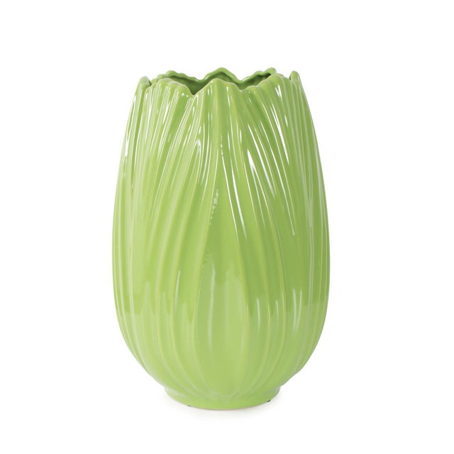 2020s Field Green Short Ceramic Vase For Sale - Image 5 of 9