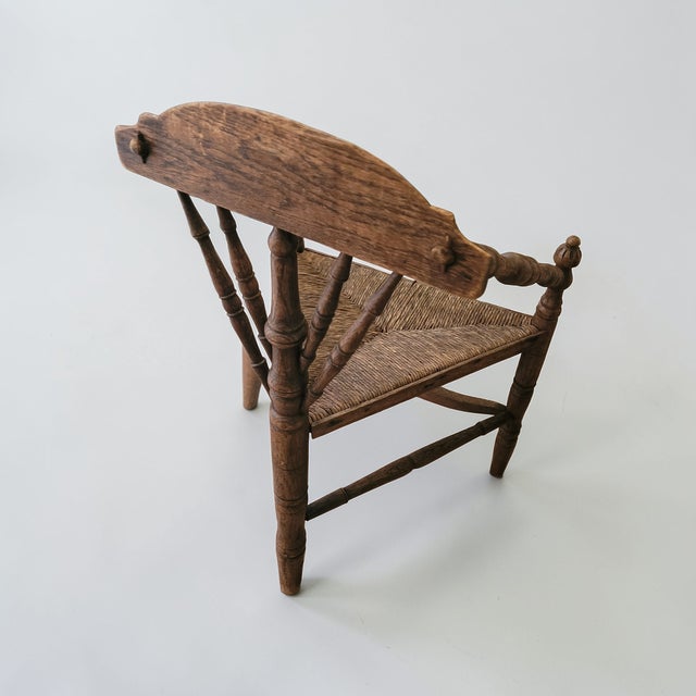 Antique Dutch Corner Chair in Oak, 1800s For Sale - Image 3 of 9