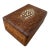 1990s Hand Carved Teakwood Jewelry Box Vintage Inlaid Wooden Trinket Storage Chest For Sale - Image 4 of 10