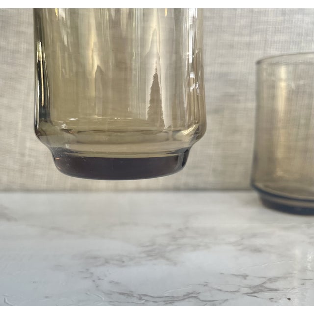 Libbey Glass Co. Vintage Midcentury Modern Libbey Tawny Glasses – Set of 4 For Sale - Image 4 of 5