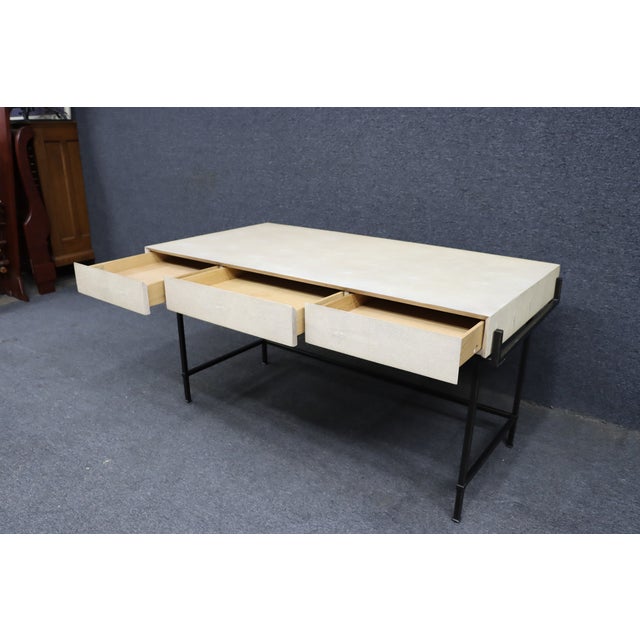 Lillian August for Hickory White Faux Shagreen Writing Desk For Sale - Image 11 of 17