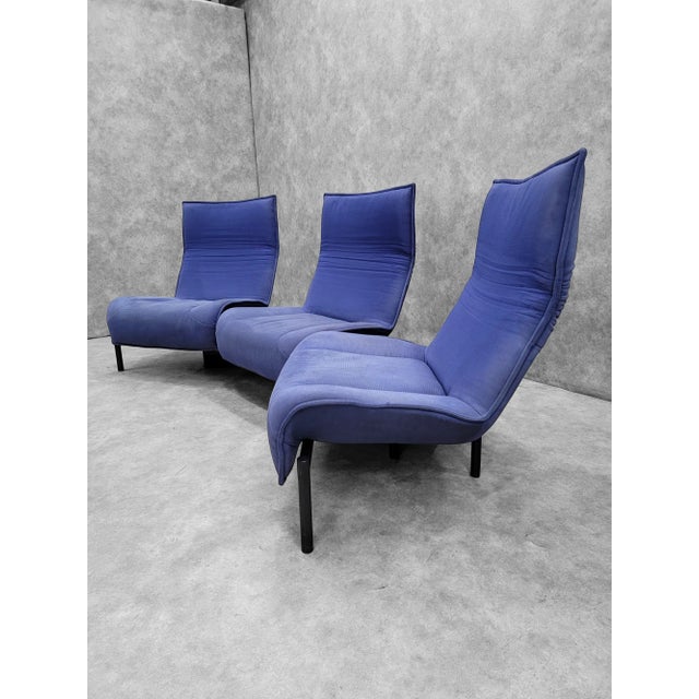 Blue Mid Century Modern Blue Three Seat Veranda Sofa by Vico Magistretti for Cassina For Sale - Image 8 of 10
