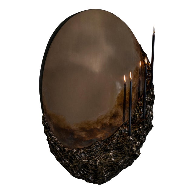 People II Mirror in Cast Bronze by William Guillon For Sale