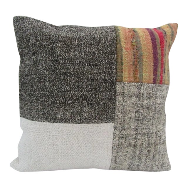 Handmade Patchwork Turkish Kilim Pillow Cover For Sale