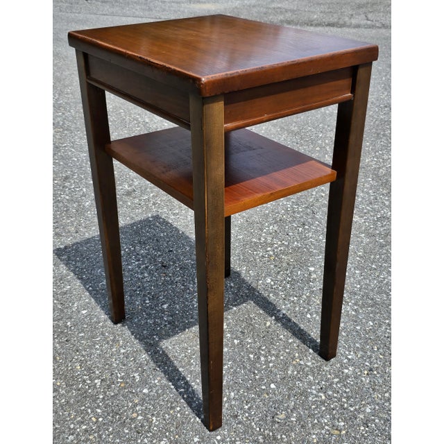 American 20th Century Walnut Two-Tier Side Table or Stand For Sale - Image 3 of 6