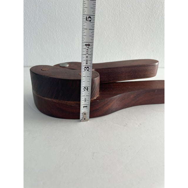 Brown Late 20th Century Vintage Large Handcrafted Solid Walnut Wood Nutcracker For Sale - Image 8 of 8