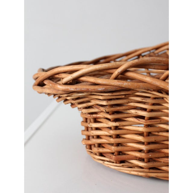 Vintage Wicker Gathering Basket For Sale - Image 10 of 10