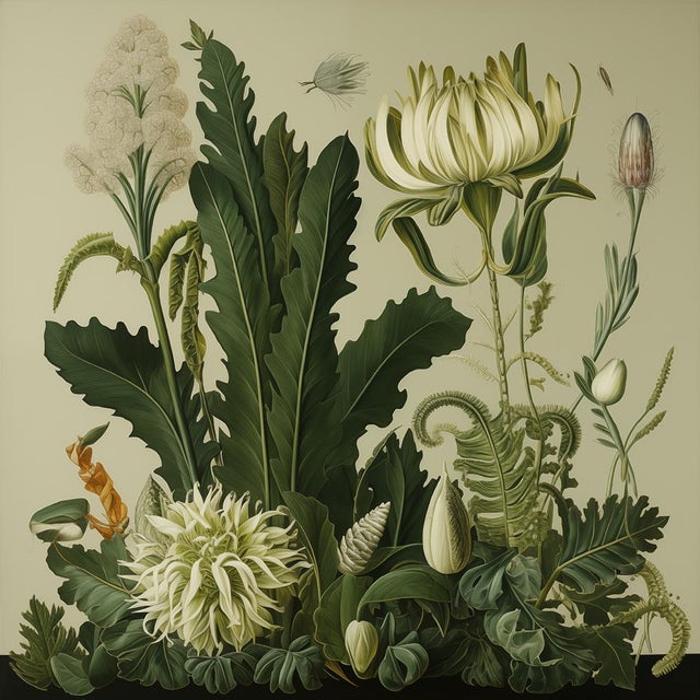 English Dark Green Antique Botanical Garden Study No. 1 - Natural History Fine Art Print For Sale - Image 3 of 4