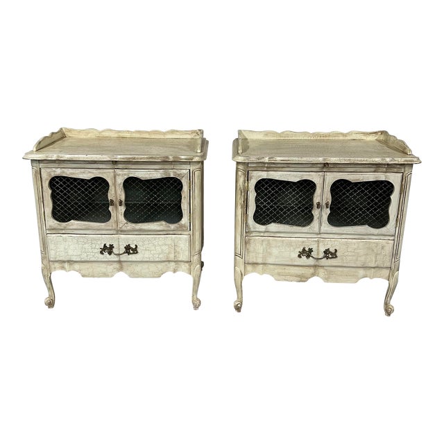 Mid Century Hand Painted French Provincial Nightstands a Pair Chairish