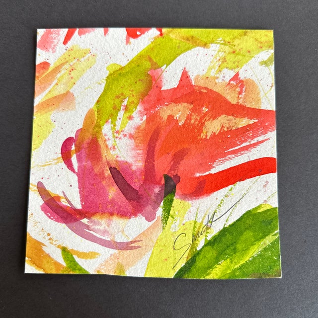 Contemporary Original Watercolor Botanical “Summer Flew By” For Sale - Image 3 of 4