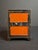 Metal Antique 1880s Cast Iron Two Panel Door Safe Bank Orange Black Peirce Collection For Sale - Image 7 of 10