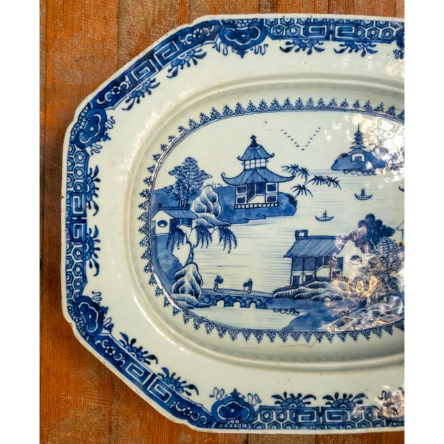 We are selling this nice Chinese Qianlong Period export blue and white dish. This traditional Canton dish has blue and...