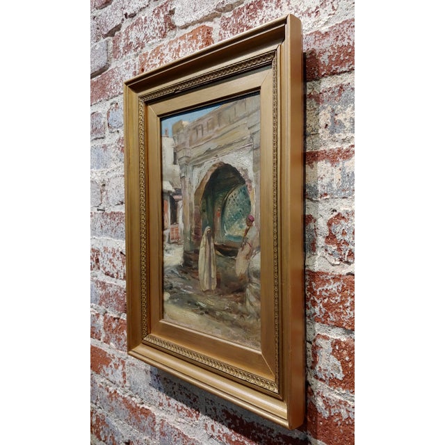 Robert Alexander Scene at a Fountain in Tangier-1920s Oil Painting For Sale In Los Angeles - Image 6 of 9