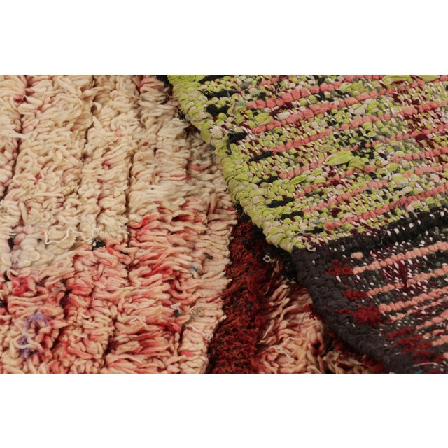 Textile Vintage Moroccan Runner Rug in Pink With Diamond Medallions - Rug & Kilim For Sale - Image 7 of 7