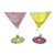 Blue Set of 6 Jeing Hand Blown Pastel Art Glass Martini Glasses, Mixed Sizes For Sale - Image 8 of 18
