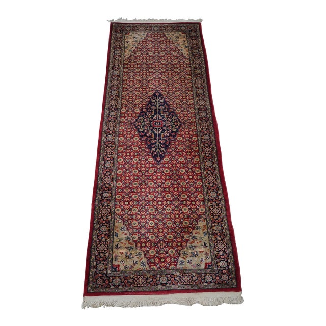 1940s Vintage Approx. 2.5 X 8 Wool Oriental Runner Rug For Sale