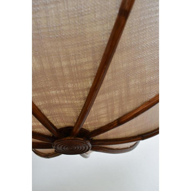Caprarola Rattan and Fabric Pendant Lamp by Barracuda Interiors For Sale - Image 4 of 6