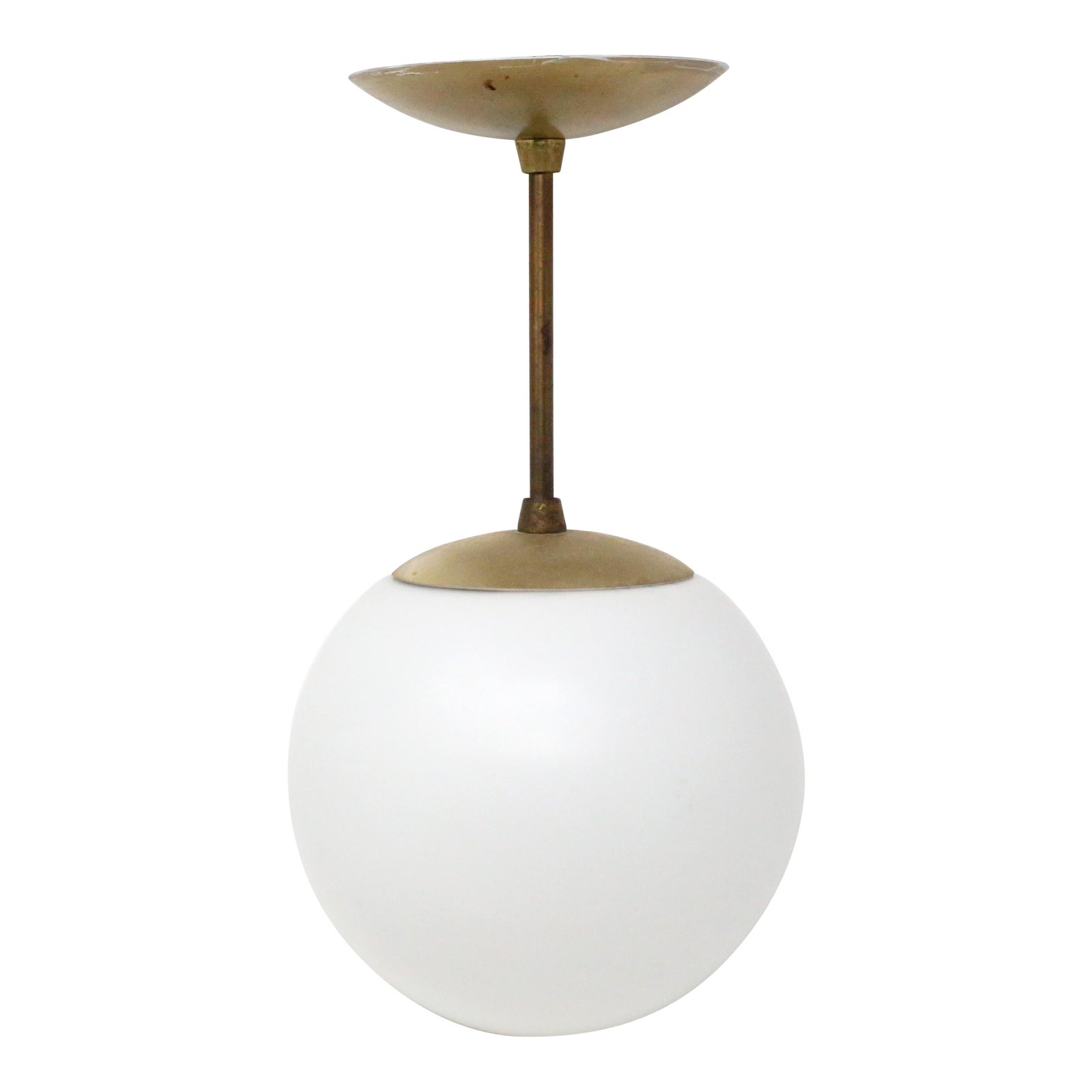 1950 S Mid Century Modern Globe Pendant Light By E J S Lighting