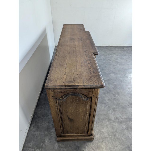Neo-Rustic Buffet in Carved Oak For Sale - Image 6 of 8