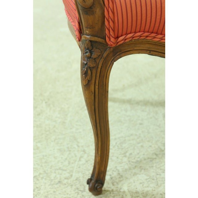 Brown Vintage French Louis XV Style Open Armchair For Sale - Image 8 of 12