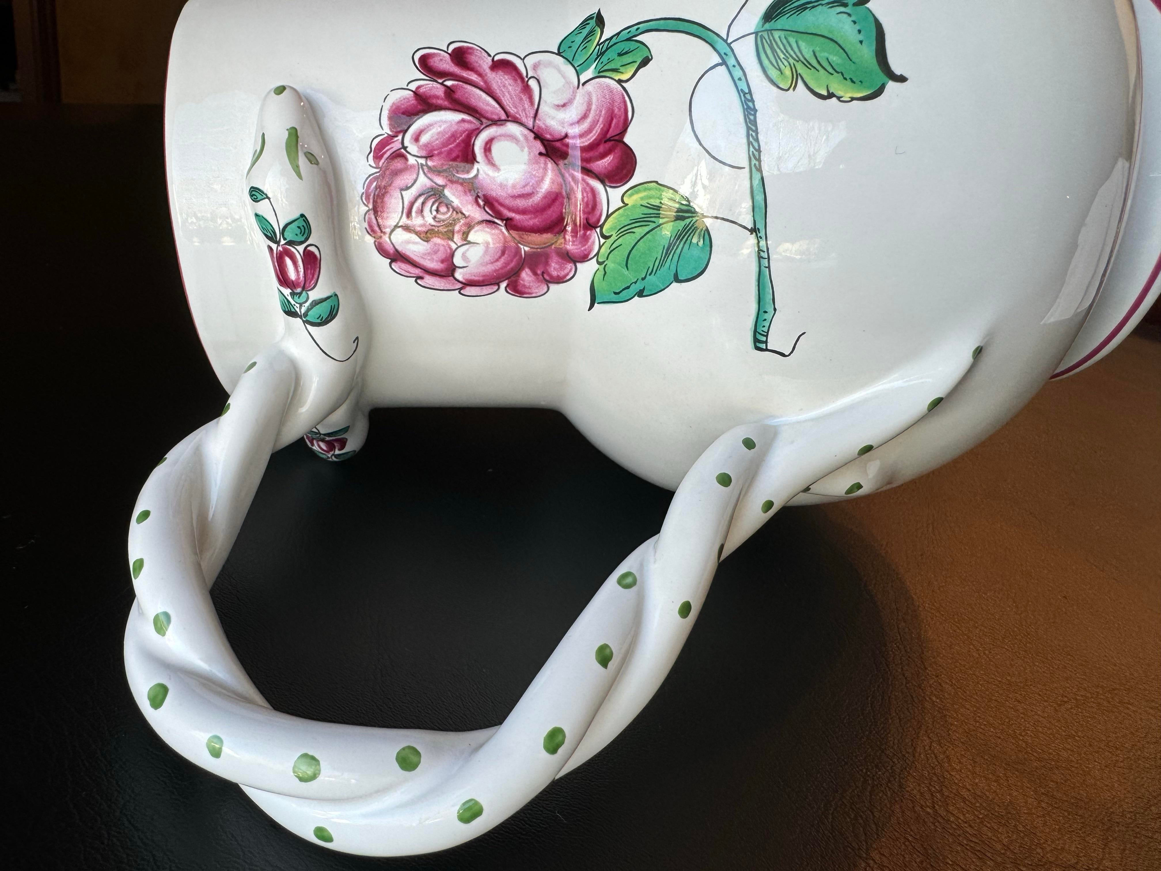 Vintage Tiffany and Co. Strasbourg Flowers Porcelain Pitcher