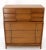 Brown Mid-Century Modern Five Drawers High Chest Dresser with Brass Accents For Sale - Image 8 of 13