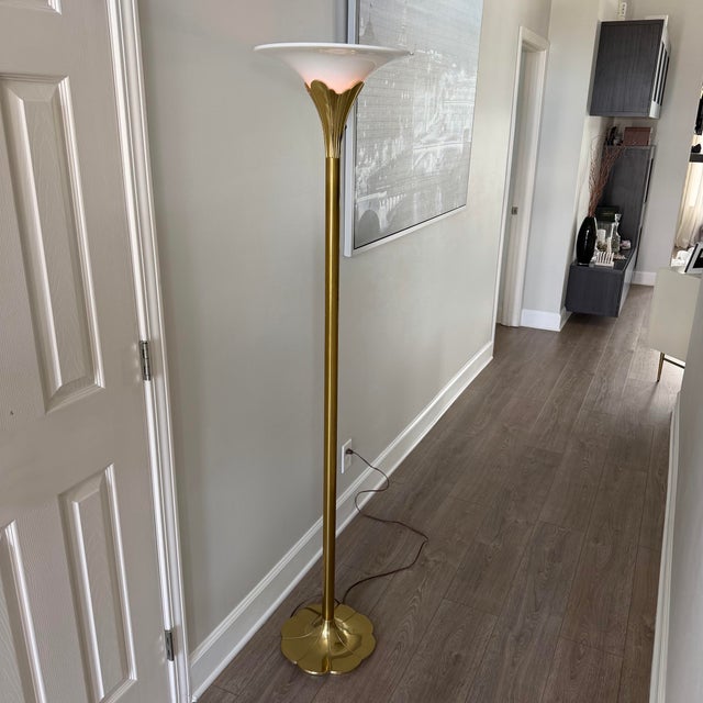 An exceptional example of American 20th-century luxury lighting design. Manufactured in Chicago by the revered Stiffel...