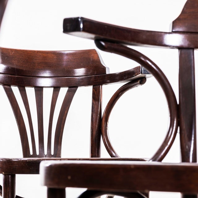 Vintage Dark Walnut Fanback Armchair by Sellaton, 1980s, Set of 4 For Sale - Image 6 of 13