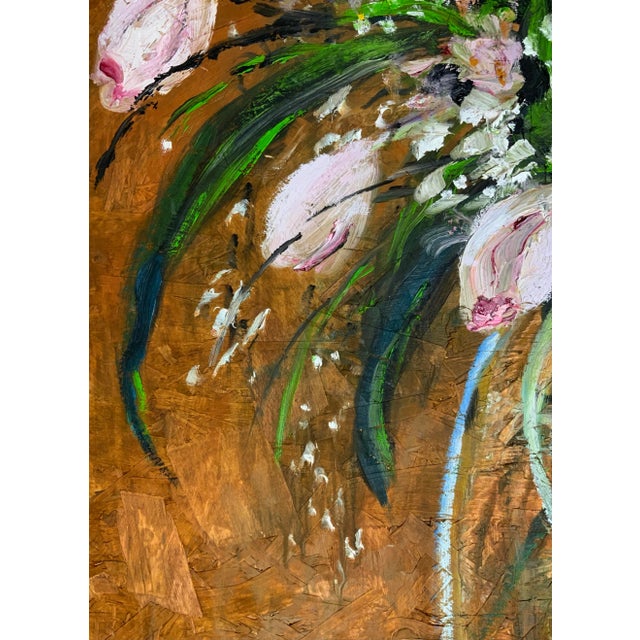 Mid 19th Century Floral Still Life - Framed Oil Painting on Board For Sale In Los Angeles - Image 6 of 13