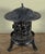 Black Chinese Cast Iron Garden Lantern With Hanging Finial and Iris Relief For Sale - Image 8 of 11