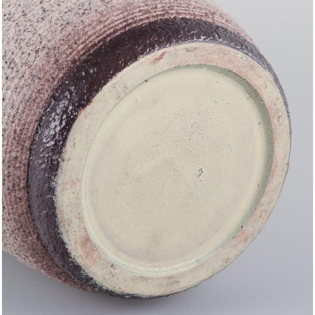 French Ceramic Vase in Lava Glaze in Light and Brown Colours, 1960s For Sale - Image 6 of 7