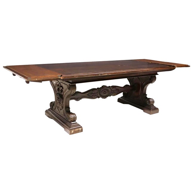 Early 20th Century Antique Italian Renaissance Revival, Walnut, Carved ...