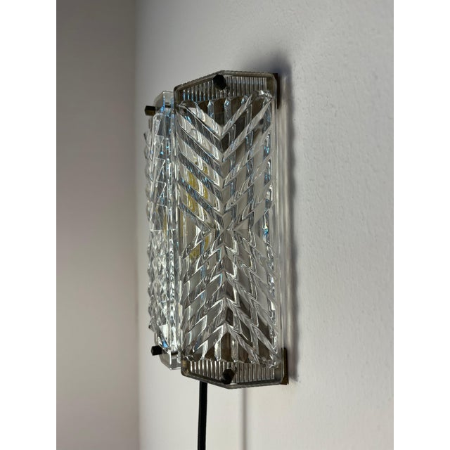 Gold Brass and Glass Wall Lamp by Wiktor Berndt for Flygsfors For Sale - Image 8 of 11