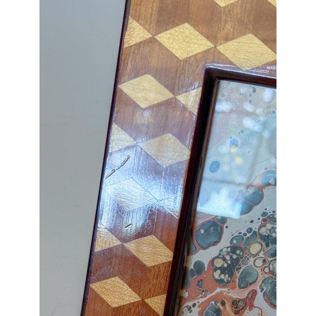 Late 20th Century Lacquered Inlaid Wood Picture Frame For Sale - Image 5 of 6