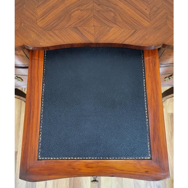 Antique French 19th C Louis XV Satinwood & Bronze Mounted Lady's Writing Desk For Sale - Image 9 of 17