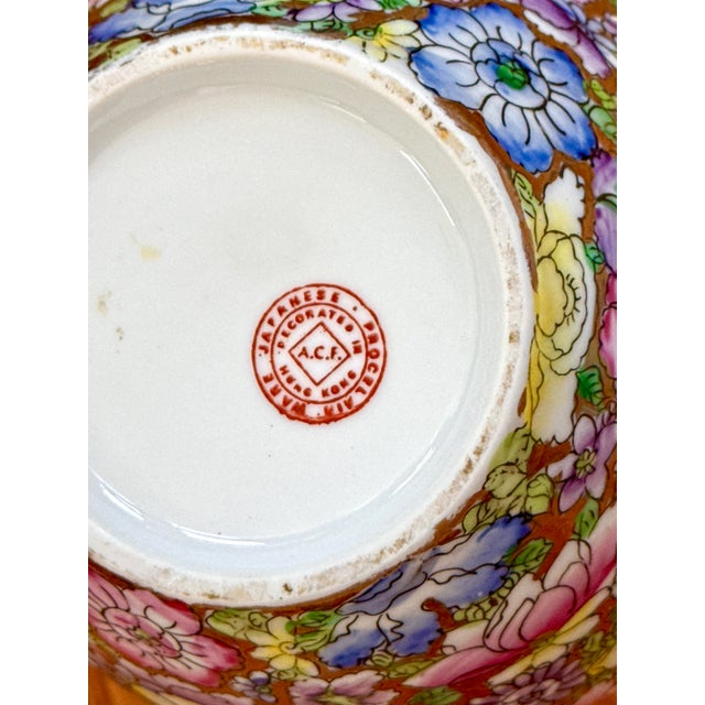 Vintage Japanese Porcelain Mille Fleur "Thousand Flowers" Vase / Urn For Sale - Image 9 of 9
