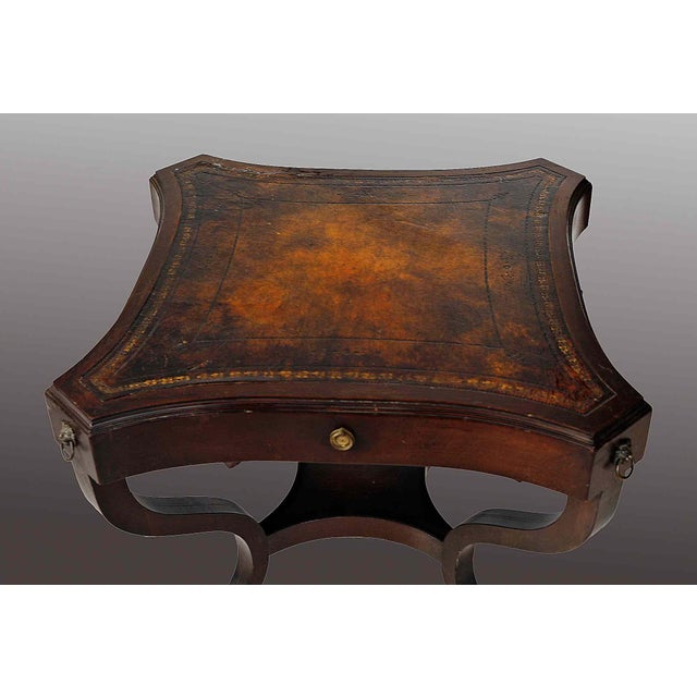 Brass Antique Mahogany Side Table For Sale - Image 8 of 11