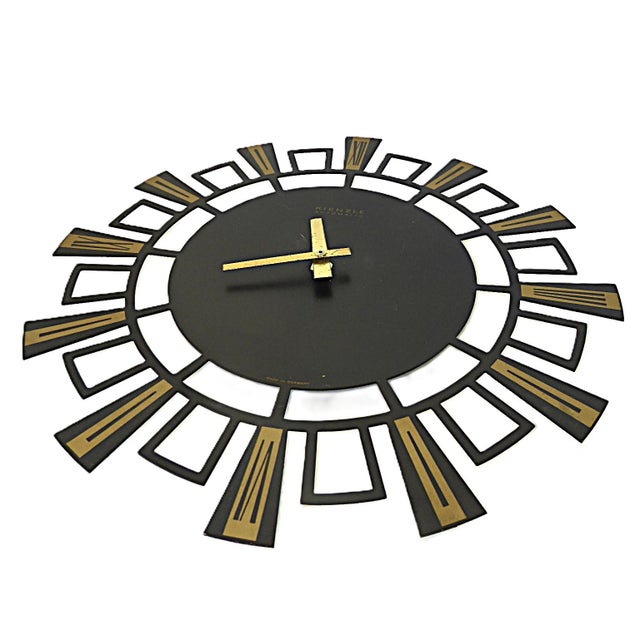 Kienzel Wall Clock Mid Century Modern Metal W. Battery Moment Germany 1960s For Sale - Image 12 of 12
