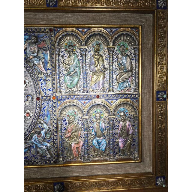 Limoges Style Altar Panel, 1950s For Sale - Image 3 of 18