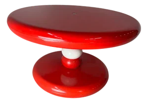 Round Coffee Table in Red & White Plastic by Peter Ghyczy