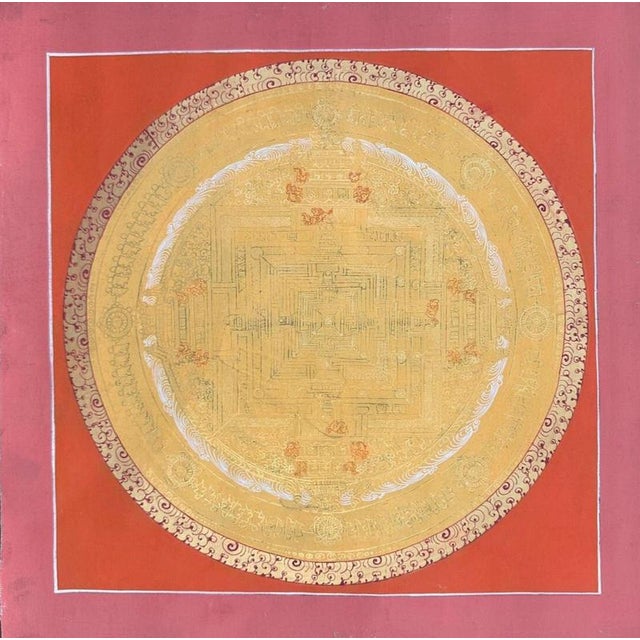 A finely executed late 20th-century Tibetan Buddhist Kalachakra Mandala, traditionally associated with Namgyal Monastery...