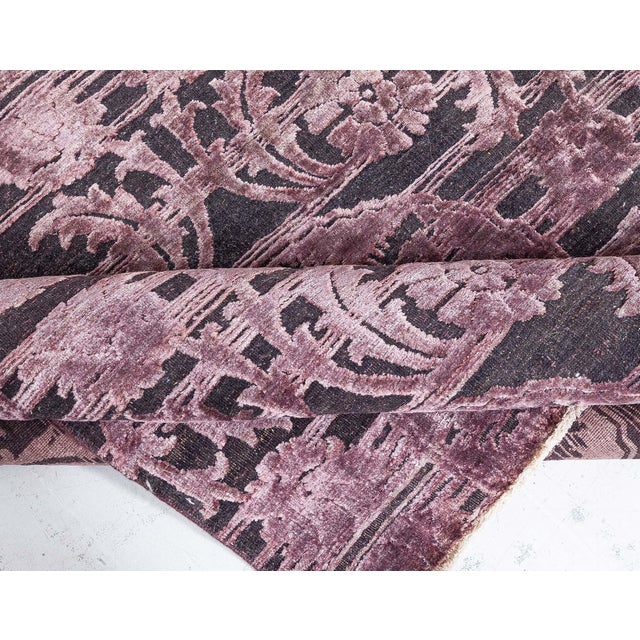 Modern Contemporary Indian Handwoven Silk and Wool Rug by Doris Leslie Blau For Sale - Image 3 of 6