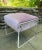 Mid-Century Modern Lucite Vanity Bench Stool Lavender Upholstery For Sale - Image 3 of 10