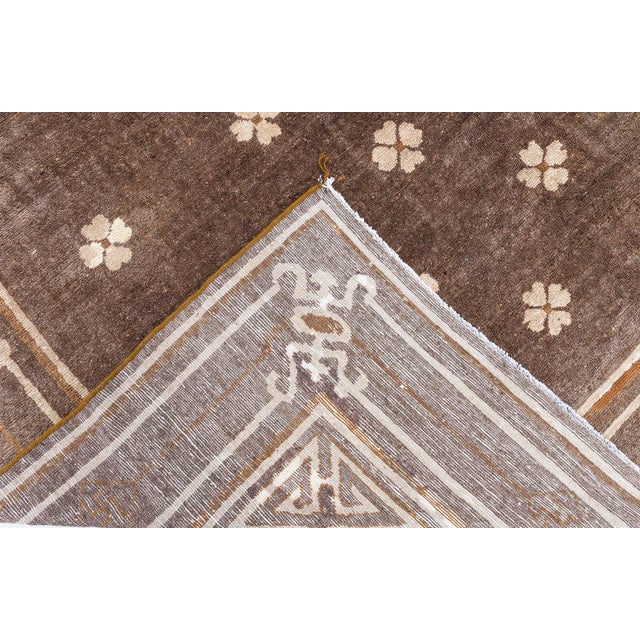 Chocolate Doris Leslie Blau Antique Chinese Mongolian Rug For Sale - Image 8 of 8
