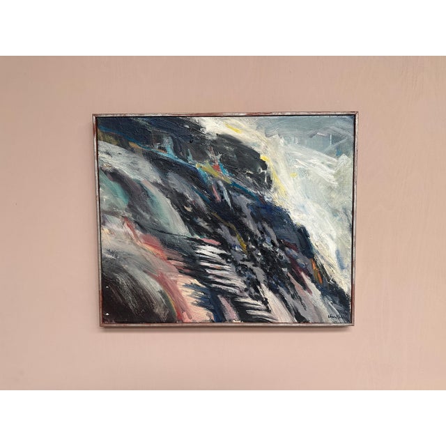 Chennet Juhlin, Abstract Landscape, 1950s, Oil on Canvas, Framed For Sale - Image 6 of 18