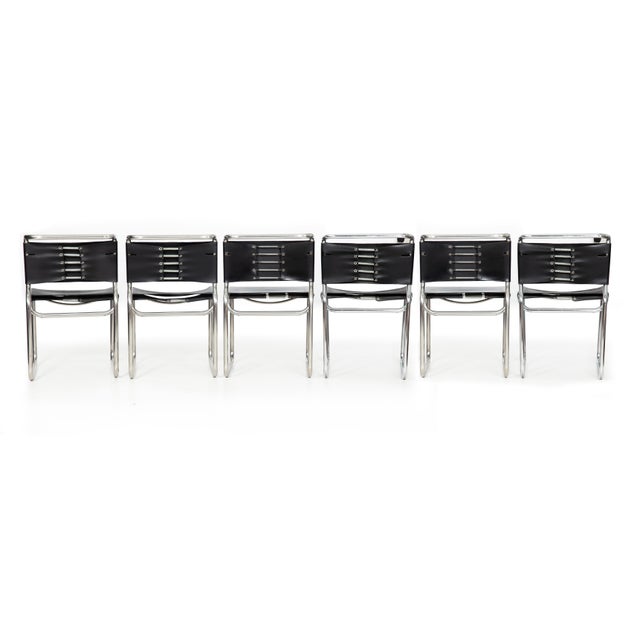 1970s Set of Six Mid Century Modern “Ch66" Dining Chairs by Nicos Zographos For Sale - Image 5 of 16