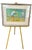 A charming vintage wooden artist’s easel painted in a vibrant chartreuse yellow-green finish. Its simple tripod...